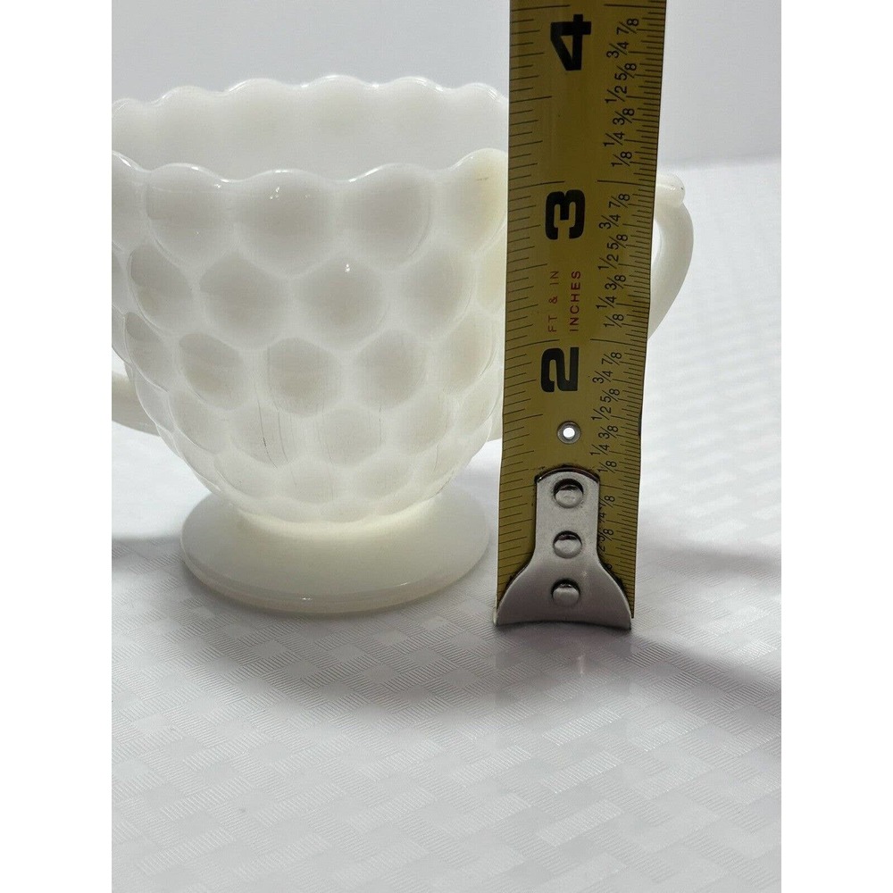 Vintage Anchor Hocking Hobnail Milk Glass Sugar Bowl - Picture 8 of 10